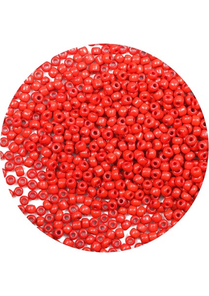 Koyu Turuncu Renk 4 mm Yaklaşık 1100 Adet / 100 Gram Cam Boncuk Oya Yazma Bileklik ve Kolye