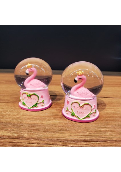 Mini Işıklı Flamingo Kar Küresi