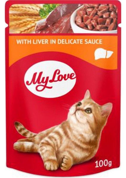 My Love Sos Içinde Ciğerli Pouch Kedi Maması 100 gr Inslm