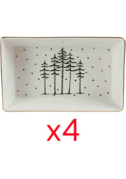Porland Forest Kahvaltı Meze Tabağı 4'lü 19 cm
