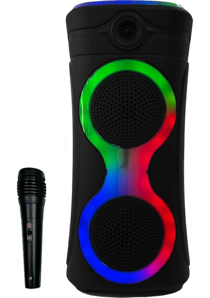 BS-129 Taşınabilir Rgb LED Mikrofonlu Bluetooth Hoparlör