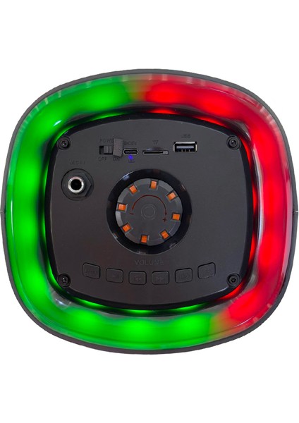 BS-129 Taşınabilir Rgb LED Mikrofonlu Bluetooth Hoparlör