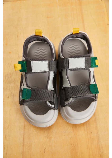 22-30 Numara Hafif Çift Bantlı Önü Kapalı Unisex Kız-Erkek Çocuk Sandalet
