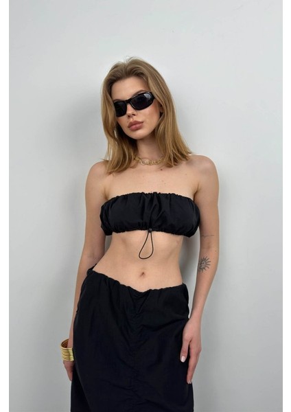 Lastik Detay Straplez Crop