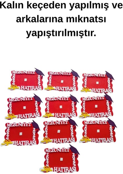 10’lu Kırmızı Mezuniyet Hatırası Magnet Öğrencilere Mezuniyet Hediyeleri Mezuniyet Hediyesi