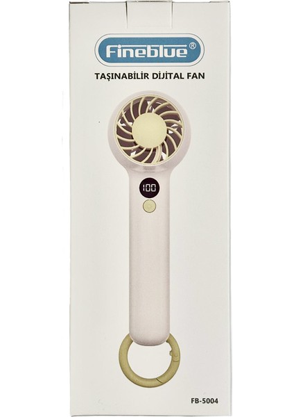 Fb-5004 Şarj Edilebilir Dijital 3 Kademeli Taşınabilir Portatif Mini Fan El Tipi Vantilatör