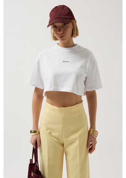 Baskılı Crop T-Shirt