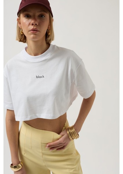Baskılı Crop T-Shirt