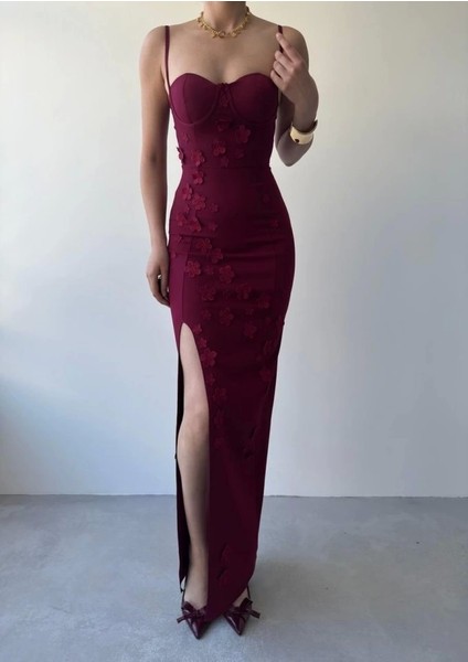 Stor Gül Detaylı Elbise