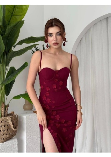 Stor Gül Detaylı Elbise