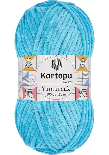 1 Adet Yumurcak Kadife El Örgü Ipi Turkuaz K515