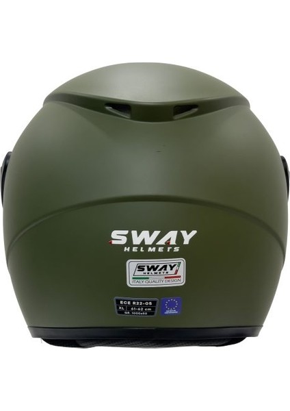 Sw 733 Mat Yeşil Yarım Kask