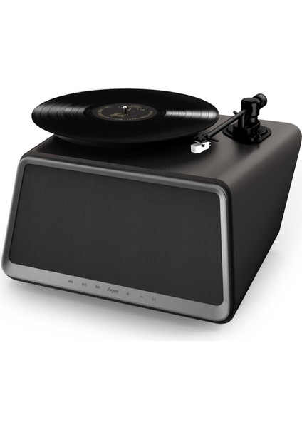 Seed Retro Pikap Plakçalar Dahili Bluetooth Hoparlörlü 80W Rms Aux, Rca Çıkışlı All-In-One Hi-Fi Ses Sistemi, Siyah Deri