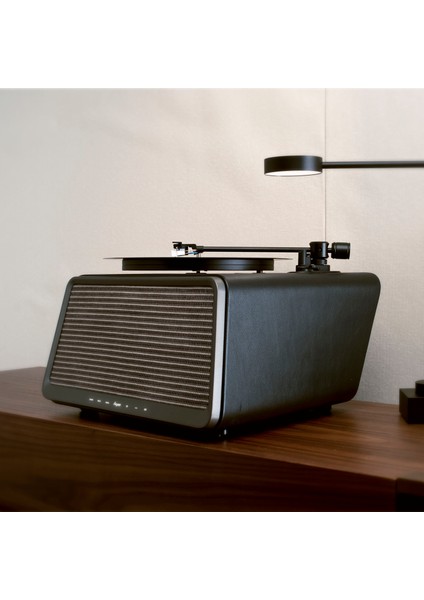 Seed Retro Pikap Plakçalar Dahili Bluetooth Hoparlörlü 80W Rms Aux, Rca Çıkışlı All-In-One Hi-Fi Ses Sistemi, Siyah Deri
