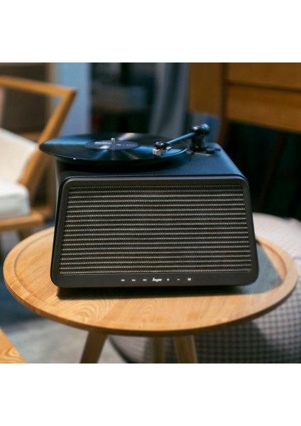 Seed Retro Pikap Plakçalar Dahili Bluetooth Hoparlörlü 80W Rms Aux, Rca Çıkışlı All-In-One Hi-Fi Ses Sistemi, Siyah Deri
