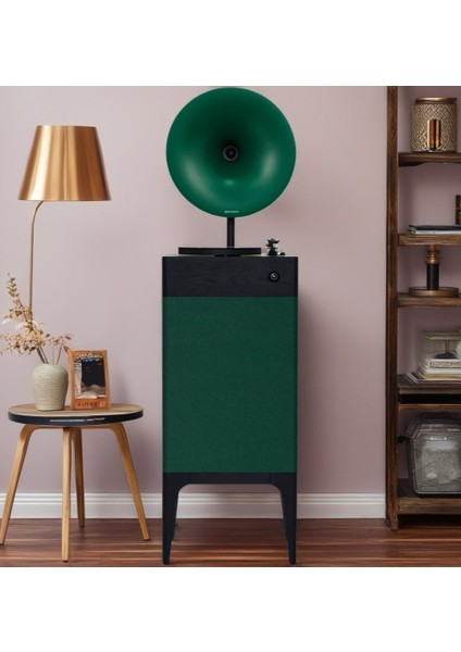 I5 Bluetooth Hoparlörlü 110W Hi-Fi Retro Pikap Plakçalar Turntable, Yeşil fırsatları