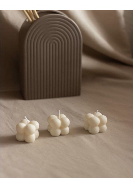Dekoratif 3'lü Mini Buble Mum