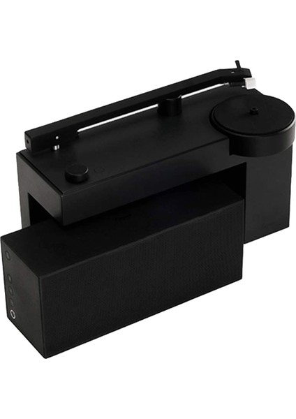 Duo Ayrılabilir Bluetooth Hoparlörlü Şarjlı ve Taşınabilir Akıllı Pikap Plakçalar, Siyah