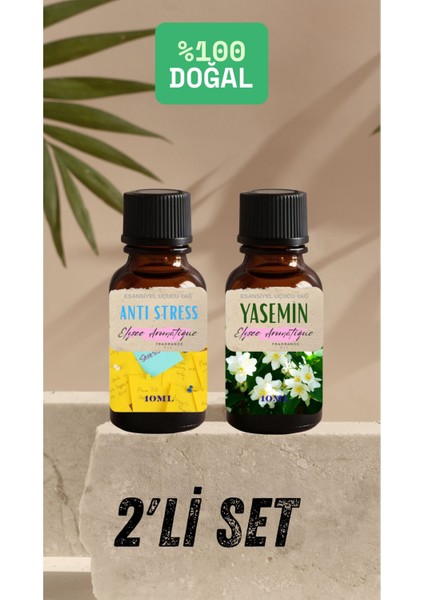 2'li Set Esansiyel Uçucu Koku Yağı Difüzör Esansı Buhurdanlık Yağı Aromaterapi Yağı