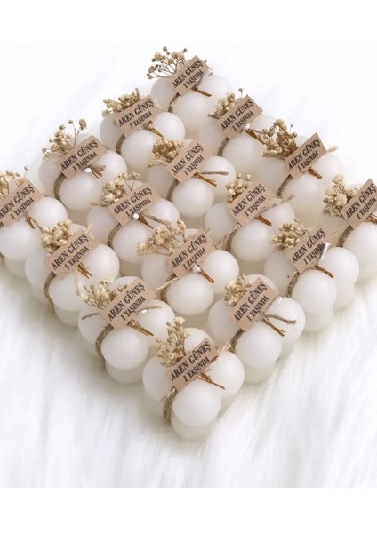 Düğün Nikah Nişan Kına Söz Hediyelik Bubble Mum 15 Adet