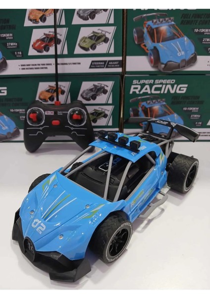 1:16/22 cm 800 Mah Full Fonksiyon Uzaktan Kumandalı Şarjlı Hızlı Yarış Arabası