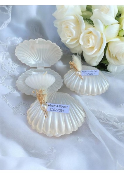 Özel Tasarım 10 Adet Süslemeli Istiridye Mum. Düğün, Kına, Nişan, Söz, Nikah Hediyelik Kutu fiyatları