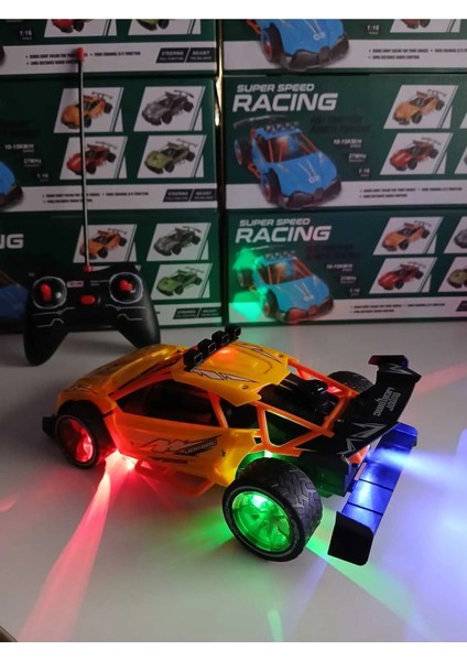 1:16/22 cm 800 Mah Full Fonksiyon Uzaktan Kumandalı Şarjlı Işıklı Duman Atan Hızlı Yarış Arabası modelleri