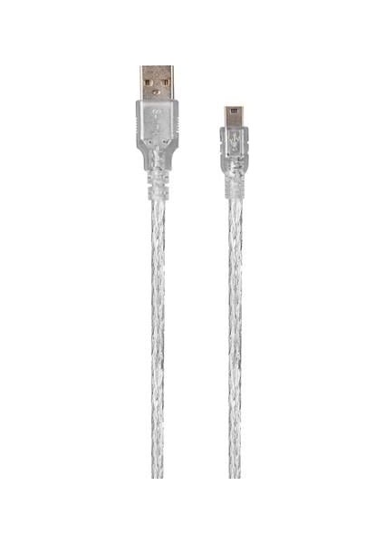 S-Link SL-UK53 Usb2.0 3m Şeffaf USB Am/mini 5pin Kablo