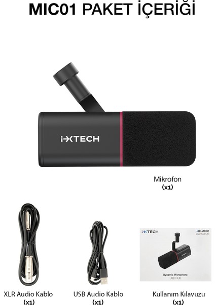 Dinamik Yayın Mikrofonu - Usb/xlr Bağlantılı Gürültü Önleyici Podcast ve Kayıt Mikrofonu – Siyah indirimleri