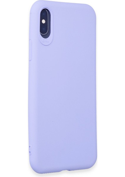 iPhone Xs Uyumlu Ince Esnek Soft Rubber Telefon Kılıfı - Lila