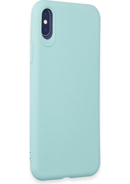 iPhone Xs Uyumlu Ince Esnek Soft Rubber Telefon Kılıfı - Turkuaz