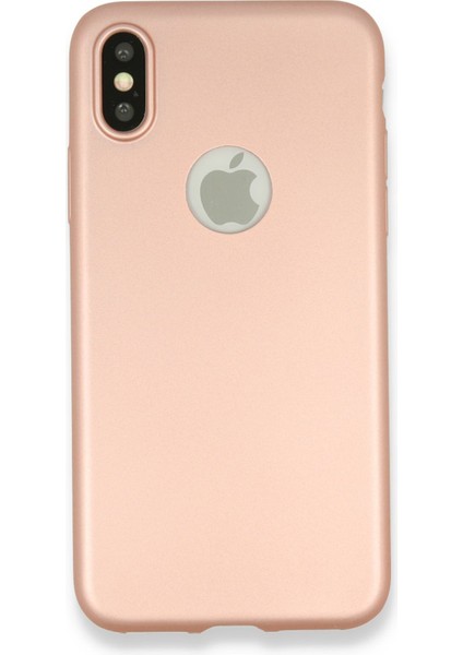 iPhone x Uyumlu Ince Esnek Soft Rubber Telefon Kılıfı - Rose Gold