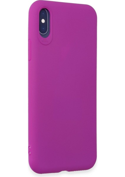 iPhone Xs Uyumlu Ince Esnek Soft Rubber Telefon Kılıfı - Mor