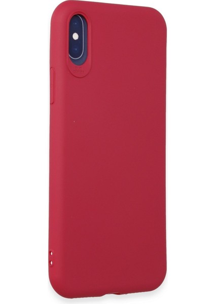 iPhone Xs Uyumlu Ince Esnek Soft Rubber Telefon Kılıfı - Fuşya