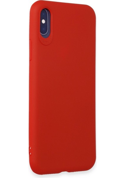 iPhone x Uyumlu Ince Esnek Soft Rubber Telefon Kılıfı - Kırmızı