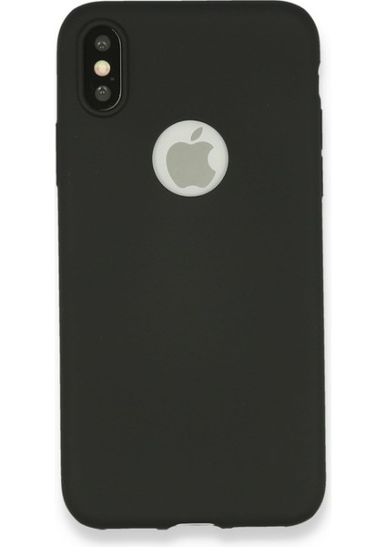 iPhone Xs Uyumlu Ince Esnek Soft Rubber Telefon Kılıfı - Siyah