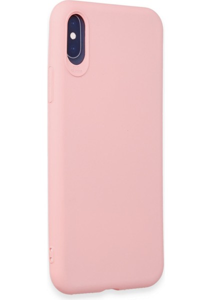 iPhone x Uyumlu Ince Esnek Soft Rubber Telefon Kılıfı - Pudra