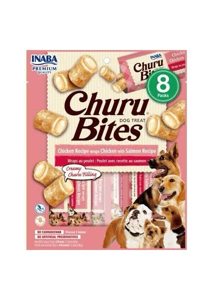Inaba Churu Bites Tavuklu ve Somonlu Köpek Ödül Maması 8 Li