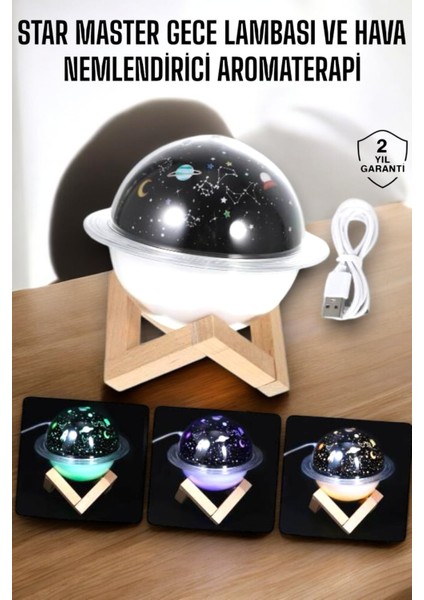 USB Hava Nemlendirici – Gece Lambası ve Projeksiyon