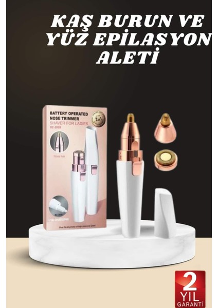 Kablosuz Şarjlı Kaş ve Yüz Epilasyon Aleti – Esnek Başlıklı ve LED Aydınlatmalı