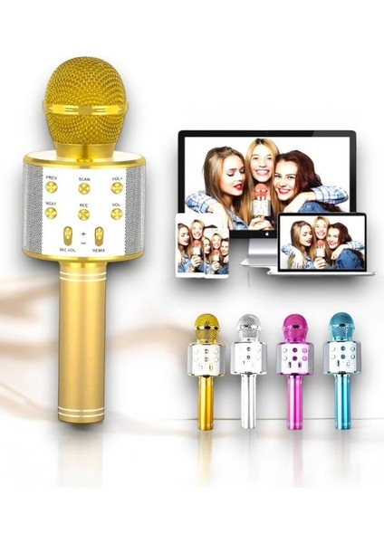 Karaoke Mikrofon ve Hoparlör Bluetooth Hoparlör - Şarjlı ve Taşınabilir Ses Deneyimi