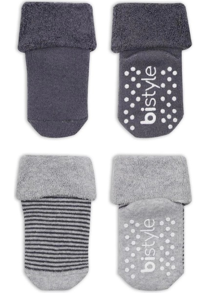 Çemberli Kaymaz Havlu Soket Çorap 2'li BS10503 Gri-Antrasit fiyatları