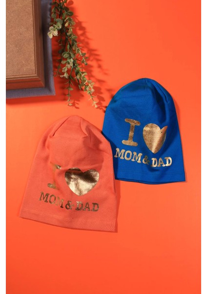 Mom Dad 2-4 Yaş Erkek Çocuk Şapka 2'li Karışık Renk