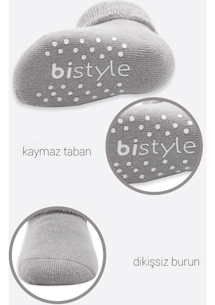 Çemberli Kaymaz Havlu Soket Çorap 2'li BS10503 Indigo Gri fırsatları