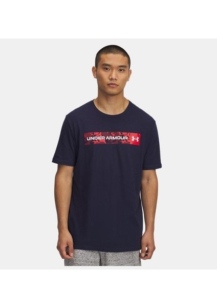 Erkek Ua Camo Chest Stripe Kısa Kollulacivert