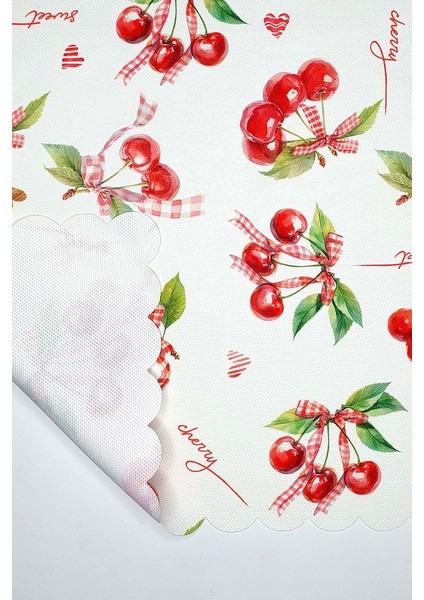 Sulu Boya Sulu Boya Kirazlar ve Yazılar Lazer Kesim Dikişsiz Lazer Kesim Runner - 48X135CM modelleri