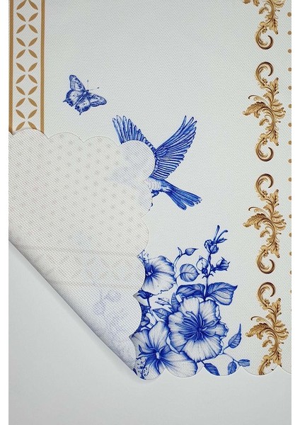 Royal White Uyumlu Çiçek ve Kuş Tasarımlı Dikişsiz Lazer Kesim Runner - 48X135CM modelleri