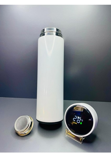 Dijital Derece Göstergeli Paslanmaz Çelik Kolay Taşınabilir El Termosu Matara 500 ml
