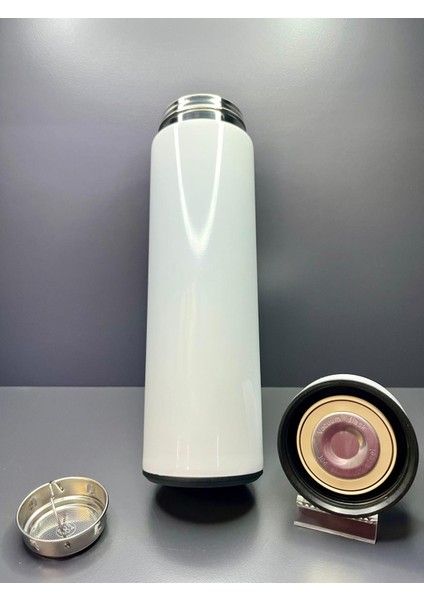 Dijital Derece Göstergeli Paslanmaz Çelik Kolay Taşınabilir El Termosu Matara 500 ml