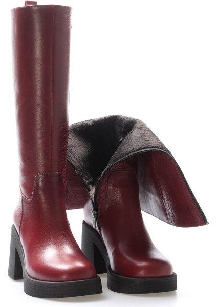 Deri Kürklü Kadın Klasik Çizme 217YZA660-03 fırsatları